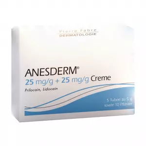 Anesderm 25 мг/г + 25 мг / г Крем + 10 пластырей