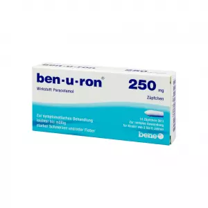 ben-u-ron 250 mg Zäpfchen für Kinder von 2-8 Jahren, бен-у-Рон 250 мг, суппозитории для детей 2-8 лет