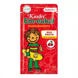 Kinder Em-eukal Wildkirsche ohne Zucker, леденцы от кашля Дикая Вишня, без сахара