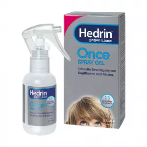 Гель-спрей Hedrin Once против головных вшей и гнид