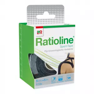Спортивная лента Ratioline 5 см х 5 м черный